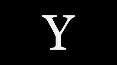 3d Y letter logo loopable rotated white color black background Illustrazione stock