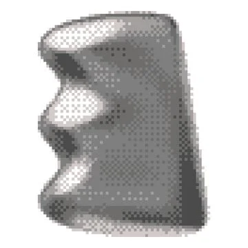 3D Y2K chrome liquid blot, silver blob splash vector pixel art, aesthetic metal Illustrazione stock