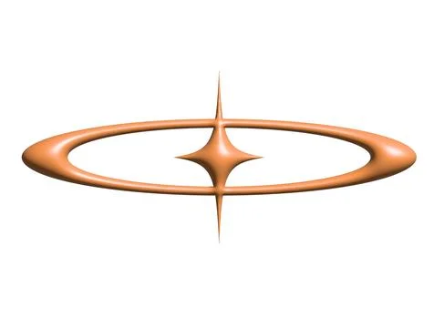 3D Y2K gradient orange retro star icon Illustrazione stock