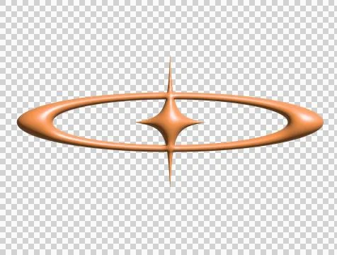 3D Y2K gradient orange retro star icon Stock Illustration