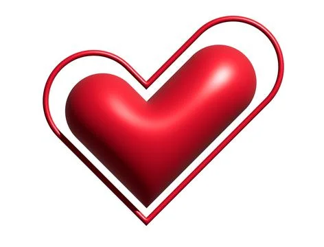3D Y2K gradient red retro heart and star icon Stock Illustration
