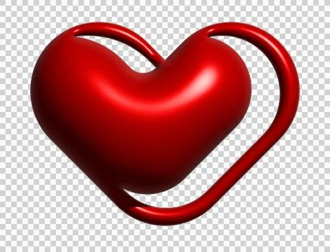 3D Y2K gradient red retro heart and star icon Stock Illustration