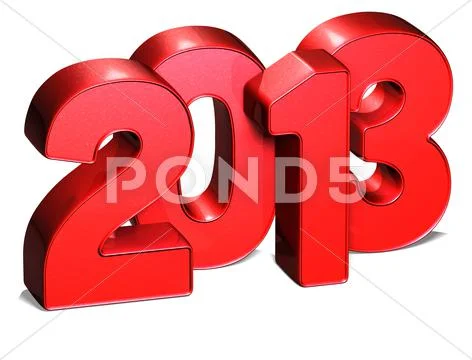 3d year 2013 on white background Stock Illustration