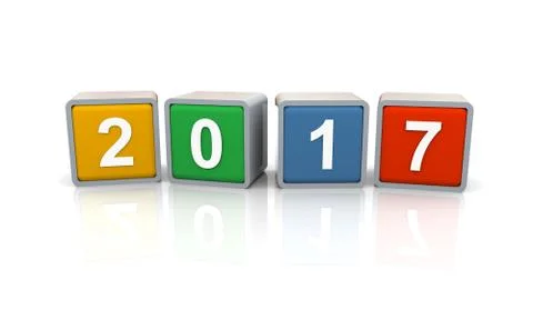 3d year 2017 Stock Illustration