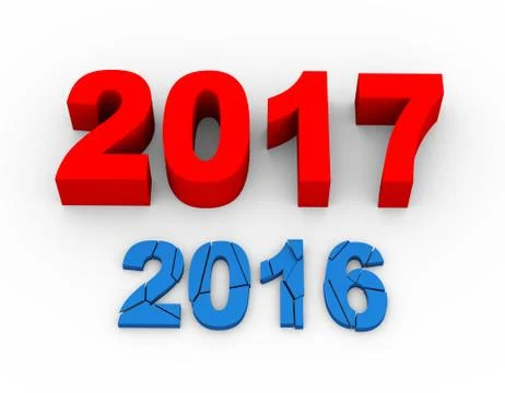 3d year 2017 over 2016 Stock Illustration
