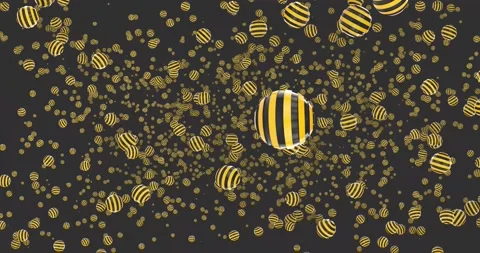 3D Yellow Balls Background Stock Footage 140176033