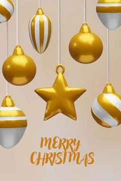 3D yellow balls vertical Stock Illustration