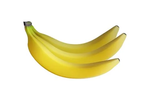 3D yellow banana bunch Stock Illustration