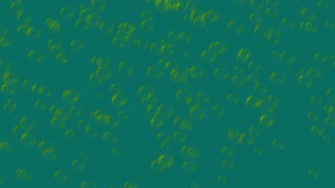 3D yellow bubbles constantly rise up on green background 60fps. Abstract festive Video stock 235945759