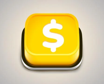 3d yellow button with dollar sign. Stock Illustration