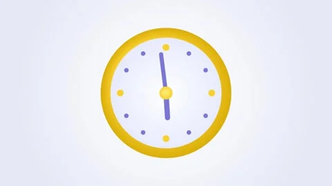 3D Yellow Clock Spinning Fast Time Passing Animation Stock Footage 346451146