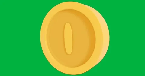 3D yellow disk rotating on transparent backdrop, featuring finance button Stock Footage 317595427