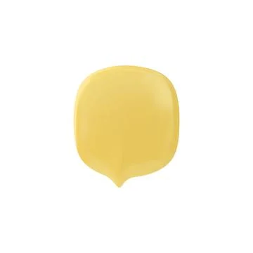 3D yellow empty speech bubble. Illustrazione stock