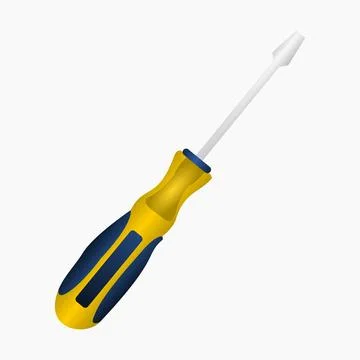3d yellow grip screw driver. Stock Illustration