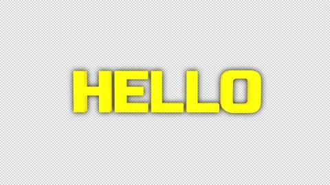 3D Yellow 'HELLO' Title On Alpha Stock Footage 313018755
