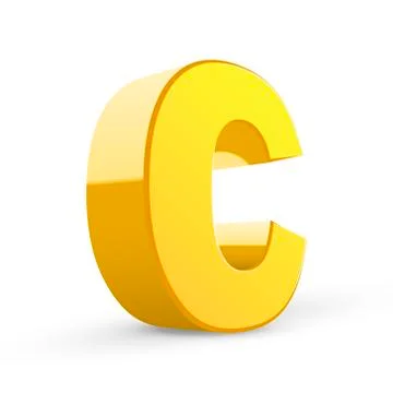 3d yellow letter C Stock Illustration