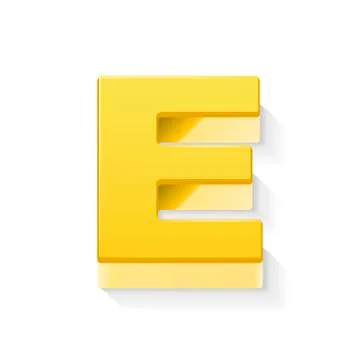 3d yellow letter E Stock Illustration