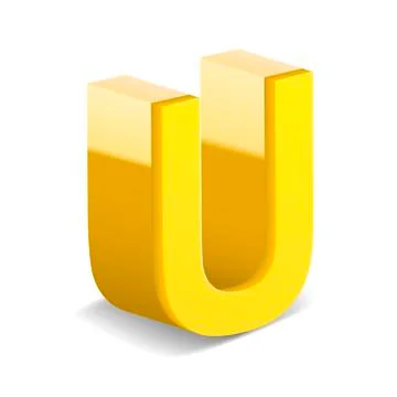 3d yellow letter U Stock Illustration