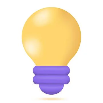 3d yellow light bulb icon Stock Illustration