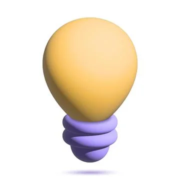 3d yellow light bulb icon. Illustrazione stock