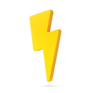 3D yellow lightning, thunder bolt electric power Stock Illustration