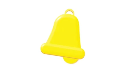 3D Yellow Notification Bell Ringing Animation Stock Footage 331551807