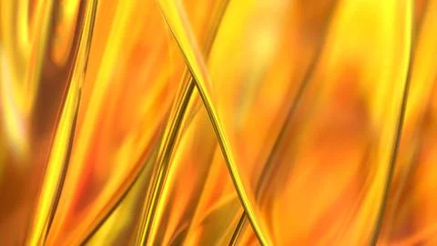 3D yellow orange translucent abstract wave wallpaper background. Shiny curv.. Illustrazione stock