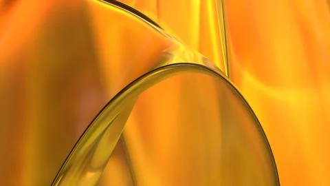 3D yellow orange translucent abstract wave wallpaper background. Shiny curv.. Illustrazione stock