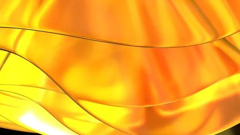 3D yellow orange translucent abstract wave wallpaper background. Shiny curv.. Stockillustratie