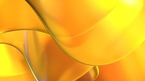 3D yellow orange translucent abstract wave wallpaper background. Shiny curv.. Illustrazione stock