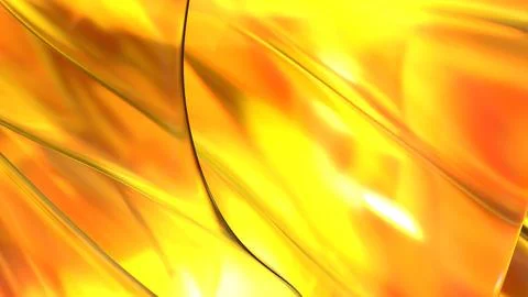 3D yellow orange translucent abstract wave wallpaper background. Shiny curv.. イラスト素材