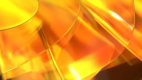 3D yellow orange translucent abstract wave wallpaper background. Shiny curv.. Illustrazione stock