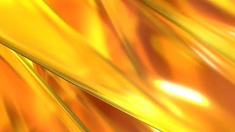 3D yellow orange translucent abstract wave wallpaper background. Shiny curv.. Stockillustratie