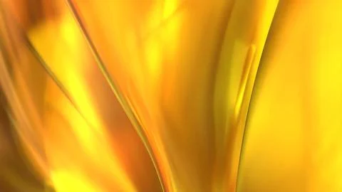 3D yellow orange translucent abstract wave wallpaper background. Shiny curv.. Stockillustratie