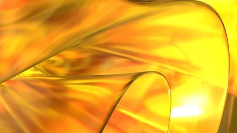 3D yellow orange translucent abstract wave wallpaper background. Shiny curv.. Illustrazione stock