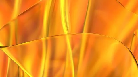 3D yellow orange translucent abstract wave wallpaper background. Shiny curv.. Stockillustratie