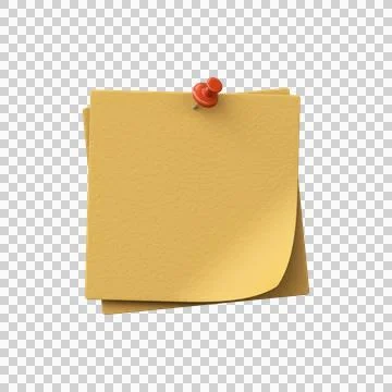 3D yellow paper with a texture for notes with a curved corner Stock Illustration