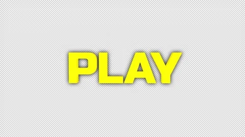 3D Yellow 'PLAY' Title On Alpha Stock Footage 313018770