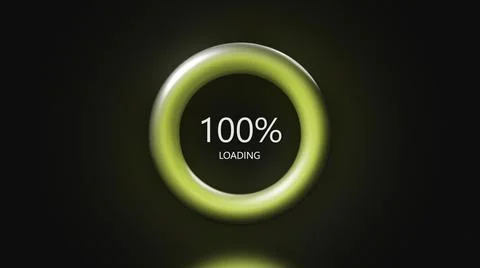 3D yellow pulsating loading bar with changing percentages. Creative. Circular 스톡 일러스트