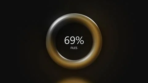 3D yellow pulsating loading bar with changing percentages. Creative. Circular 스톡 일러스트