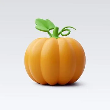 3d yellow pumpkin vegetable and fall season concept Stock Illustration