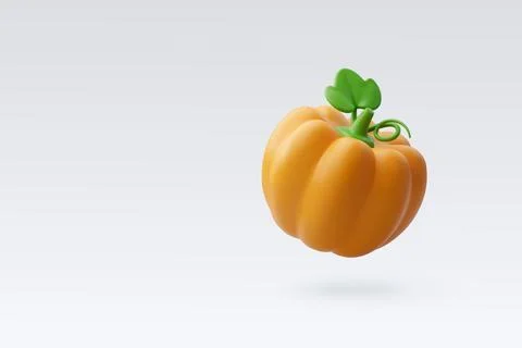 3d yellow pumpkin vegetable and fall season concept Stock Illustration