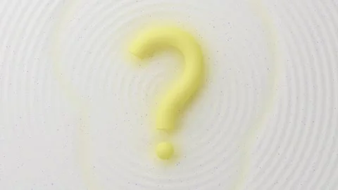 3D Yellow question mark with rippled background and speckled texture. Stock Footage 287861155