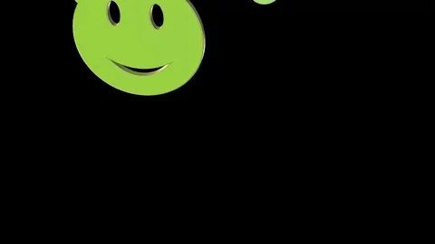 3D Yellow smiling balls falling on a black background Stock Footage 82059063