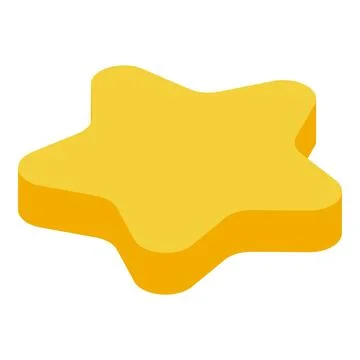 3d yellow star floating on white background Illustrazione stock
