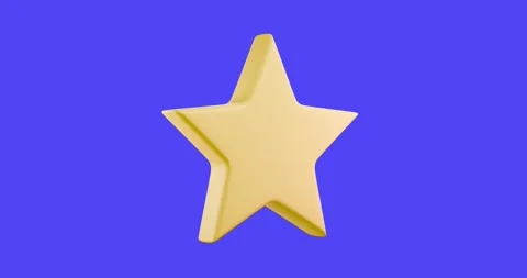 3D yellow star spins in a loop Stock Footage 283927035