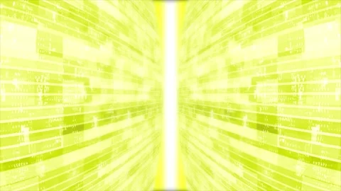 3D yellow striped box pattern moving technology 3d cyberspace Video stock 272438139