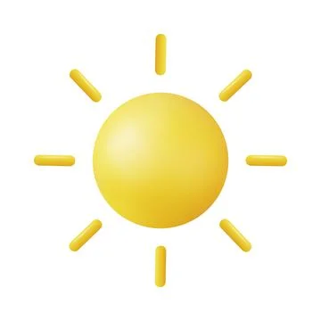 3d Yellow sun with rays, sun star. イラスト素材