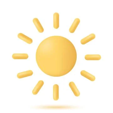 3d yellow sun vector icon Stock Illustration