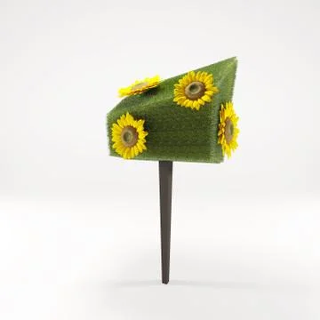 3D yellow sunflower Stock Illustration